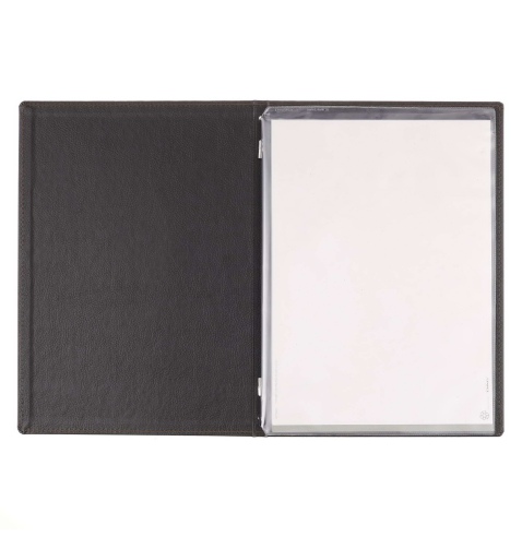 Porta Menu GOURMET A4 (23,2x32 cm) - 2 buste (4 facciate) elastico nero - scritta menu - colore NERO