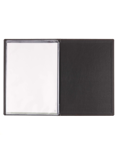 Porta Menu GOURMET A4 (23,2x32 cm) - 2 buste (4 facciate) elastico nero - scritta menu - colore NERO