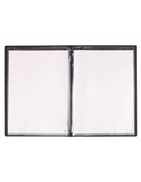 Porta Menu GOURMET A4 (23,2x32 cm) - 2 buste (4 facciate) elastico nero - scritta menu - colore NERO