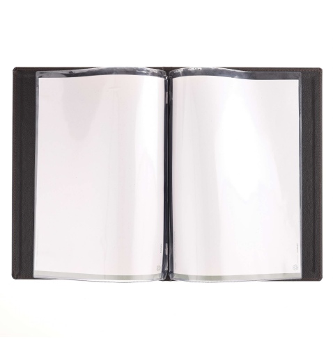 Porta Menu GOURMET A4 (23,2x32 cm) - 2 buste (4 facciate) elastico nero - scritta menu - colore NERO