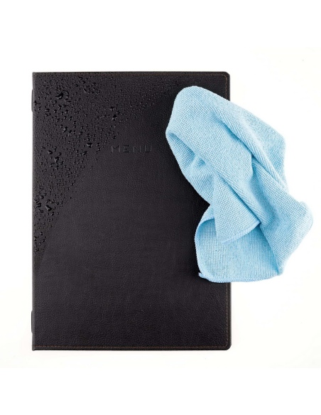 Porta Menu GOURMET A4 (23,2x32 cm) - solo elastico - scritta menu - colore NERO