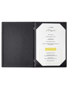 Porta Menu GOURMET A4 (23,2x32 cm) - cornicetta (4 facciate) - scritta menu - colore NERO 2