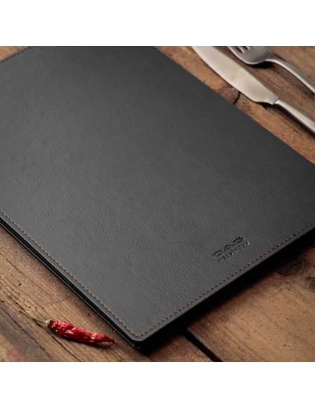 Porta Menu GOURMET A4 (23,2x32 cm) - cornicetta (4 facciate) - scritta menu - colore NERO