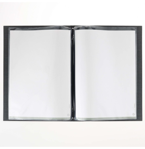 Porta Menu ITALY A4 (23,2x32 cm) - 2 buste (4 facciate) elastico nero - scritta menu - colore GRIGIO