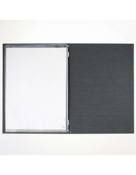 Porta Menu ITALY A4 (23,2x32 cm) - 2 buste (4 facciate) elastico nero - scritta menu - colore GRIGIO