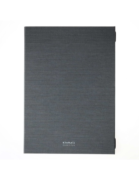 Porta Menu ITALY A4 (23,2x32 cm) - 2 buste (4 facciate) elastico nero - scritta menu - colore GRIGIO