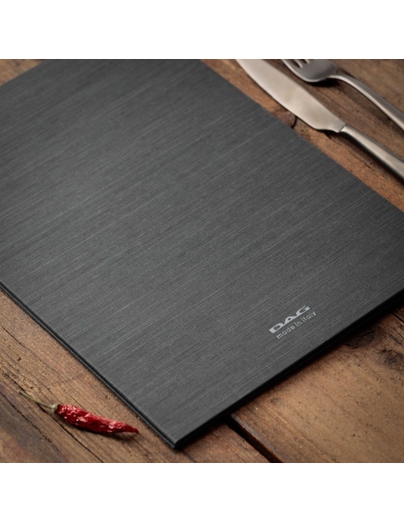 Porta Menu ITALY A4 (23,2x32 cm) - 2 buste (4 facciate) elastico nero - scritta menu - colore GRIGIO