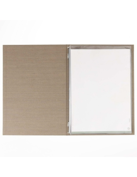 Porta Menu ITALY A4 (23,2x32 cm) - 2 buste (4 facciate) elastico nero - scritta menu - colore SABBIA