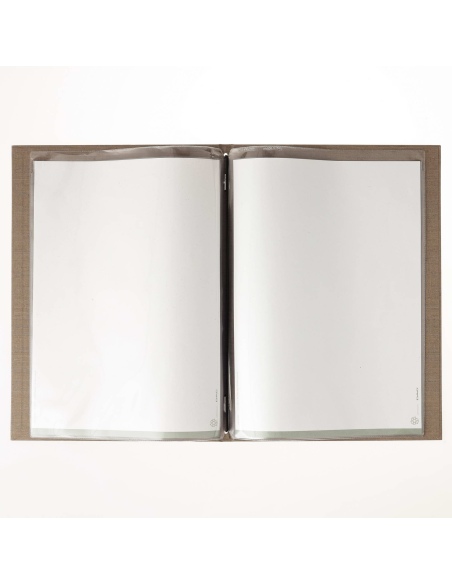 Porta Menu ITALY A4 (23,2x32 cm) - 2 buste (4 facciate) elastico nero - scritta menu - colore SABBIA