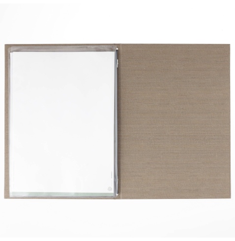 Porta Menu ITALY A4 (23,2x32 cm) - 2 buste (4 facciate) elastico nero - scritta menu - colore SABBIA