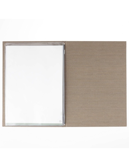 Porta Menu ITALY A4 (23,2x32 cm) - 2 buste (4 facciate) elastico nero - scritta menu - colore SABBIA