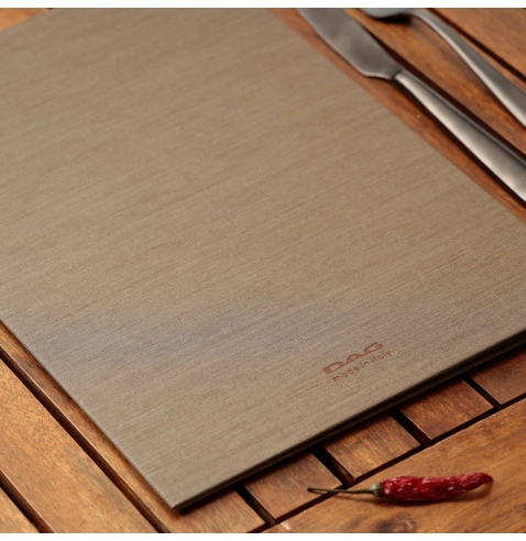 Porta Menu ITALY A4 (23,2x32 cm) - 2 buste (4 facciate) elastico nero - scritta menu - colore SABBIA