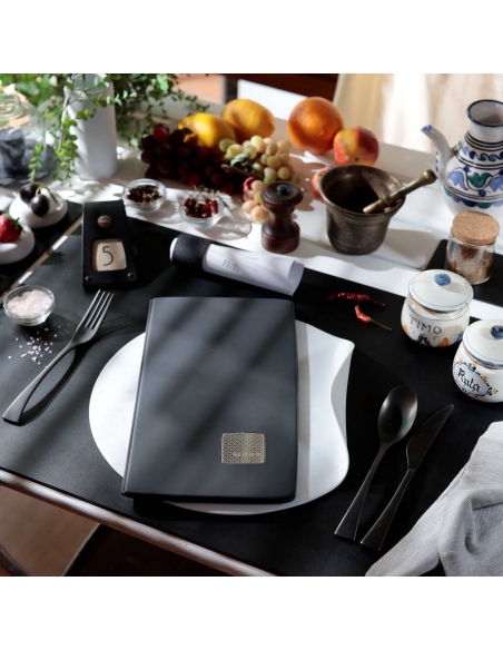 OUTLET - Porta menu in PVC termosaldato - formato 4RE - colore grigio - 6 buste