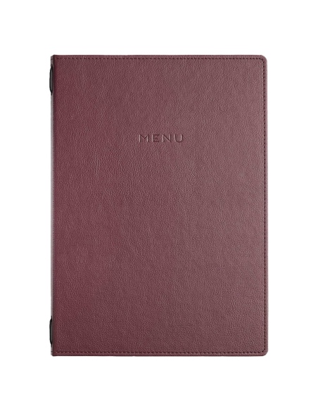 Porta Menu GOURMET A4 (23,2x32 cm) - cornicetta (4 facciate) - scritta menu - colore BORDEAUX