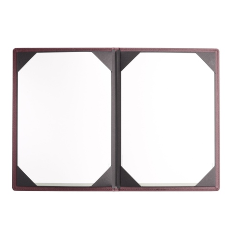 Porta Menu GOURMET A4 (23,2x32 cm) - cornicetta (4 facciate) - scritta menu - colore BORDEAUX