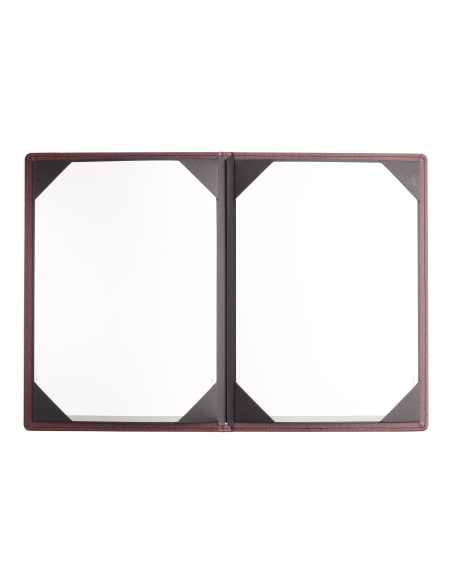 Porta Menu GOURMET A4 (23,2x32 cm) - cornicetta (4 facciate) - scritta menu - colore BORDEAUX