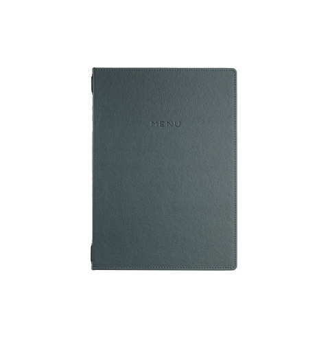 Porta Menu GOURMET A4 (23,2x32 cm) - 2 buste (4 facciate) elastico nero - scritta menu - colore VERDE