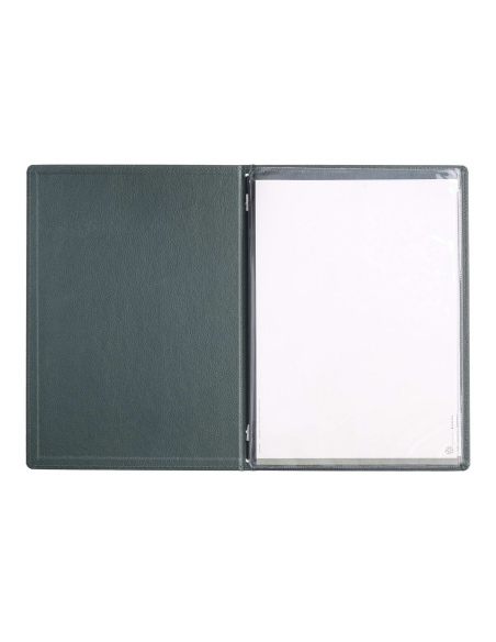 Porta Menu GOURMET A4 (23,2x32 cm) - 2 buste (4 facciate) elastico nero - scritta menu - colore VERDE