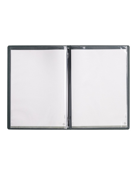 Porta Menu GOURMET A4 (23,2x32 cm) - 2 buste (4 facciate) elastico nero - scritta menu - colore VERDE