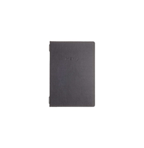 Porta Menu GOURMET A5 (16,5x23,4 cm) - 2 buste (4 facciate) elastico nero - scritta menu - colore NERO