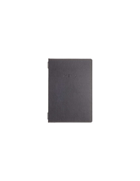 Porta Menu GOURMET A5 (16,5x23,4 cm) - 2 buste (4 facciate) elastico nero - scritta menu - colore NERO