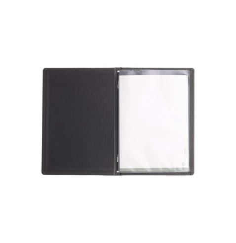 Porta Menu GOURMET A5 (16,5x23,4 cm) - 2 buste (4 facciate) elastico nero - scritta menu - colore NERO