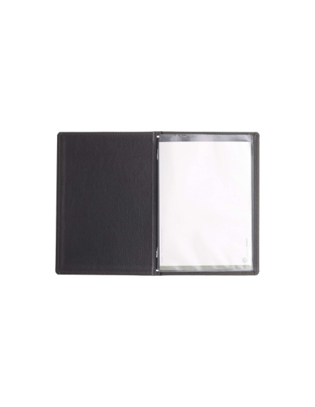 Porta Menu GOURMET A5 (16,5x23,4 cm) - 2 buste (4 facciate) elastico nero - scritta menu - colore NERO
