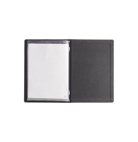 Porta Menu GOURMET A5 (16,5x23,4 cm) - 2 buste (4 facciate) elastico nero - scritta menu - colore NERO