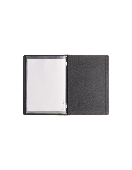 Porta Menu GOURMET A5 (16,5x23,4 cm) - 2 buste (4 facciate) elastico nero - scritta menu - colore NERO