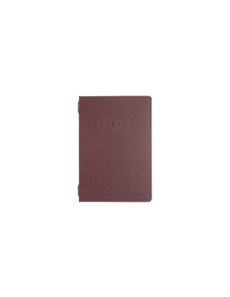 Porta Menu GOURMET A5 (16,5x23,4 cm) - 2 buste (4 facciate) elastico nero - scritta menu - colore BORDEAUX