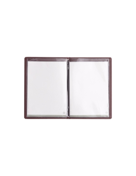 Porta Menu GOURMET A5 (16,5x23,4 cm) - 2 buste (4 facciate) elastico nero - scritta menu - colore BORDEAUX