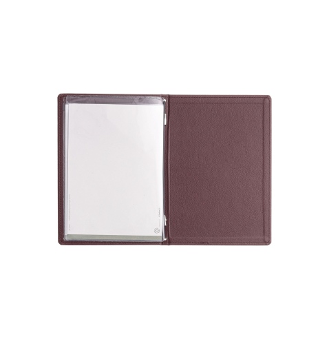 Porta Menu GOURMET A5 (16,5x23,4 cm) - 2 buste (4 facciate) elastico nero - scritta menu - colore BORDEAUX