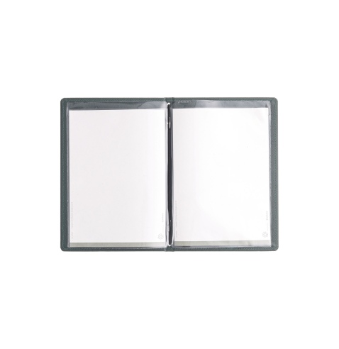 Porta Menu GOURMET A5 (16,5x23,4 cm) - 2 buste (4 facciate) elastico nero - scritta menu - colore VERDE