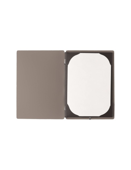 Porta Menu A5 (16,5x23,1 cm) senza etichetta cornicetta (4 facciate) elastico nero BICOLOR COCOA