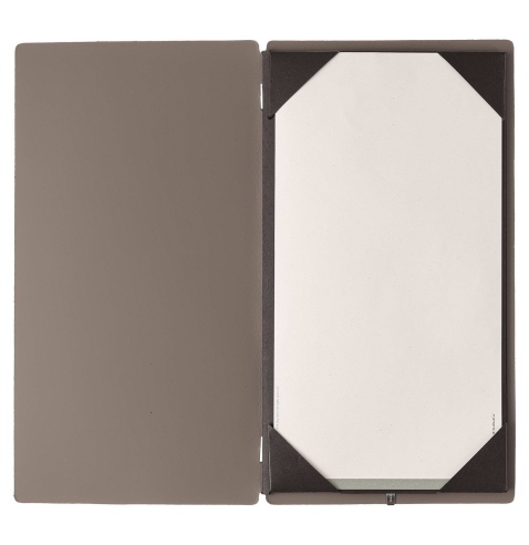 Porta Menu A4 SLIM (17,4x31,8 cm) senza etichetta cornicetta (4 facciate) elastico nero BICOLOR COCOA