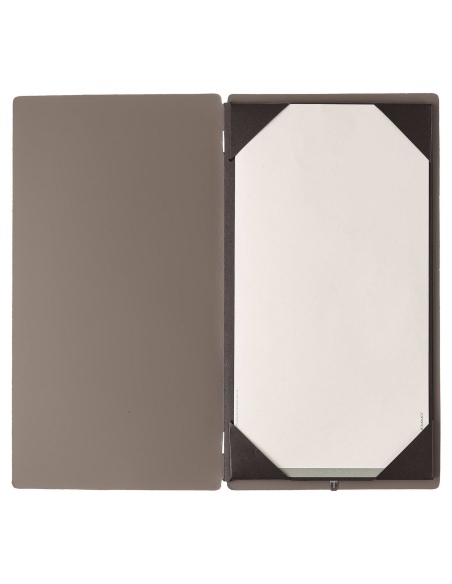 Porta Menu A4 SLIM (17,4x31,8 cm) senza etichetta cornicetta (4 facciate) elastico nero BICOLOR COCOA