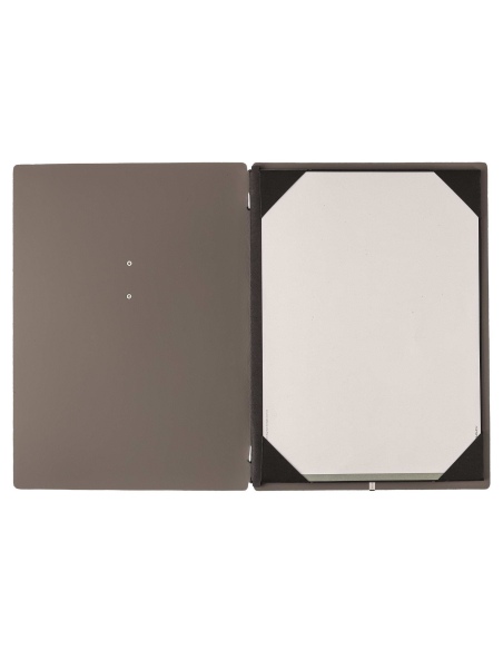 Porta Menu A4 (23,2x31,8 cm) etichetta METAL "menu" cornicetta (4 facciate) elastico nero BICOLOR COCOA