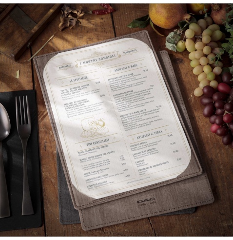 Porta Menu WOOD A4 (23x31,3 cm) - MONOANTA - senza scritta - colore NOCE