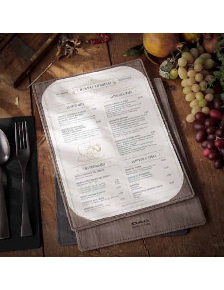 Porta Menu WOOD A4 (23x31,3 cm) - MONOANTA - senza scritta - colore NOCE