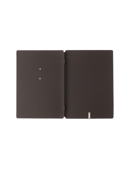 Porta Menu A5 (16,5x23,1 cm) etichetta METAL "menu" solo elastico nero BICOLOR SABBIA