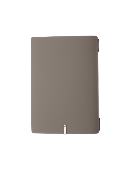 Porta Menu A5 (16,5x23,1 cm) etichetta METAL "personalizzata" (minimo 18 pezzi) solo elastico nero BICOLOR SABBIA