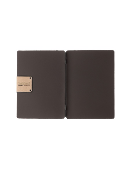 Porta Menu A5 (16,5x23,1 cm) etichetta PATCH "menu" solo elastico nero BICOLOR SABBIA