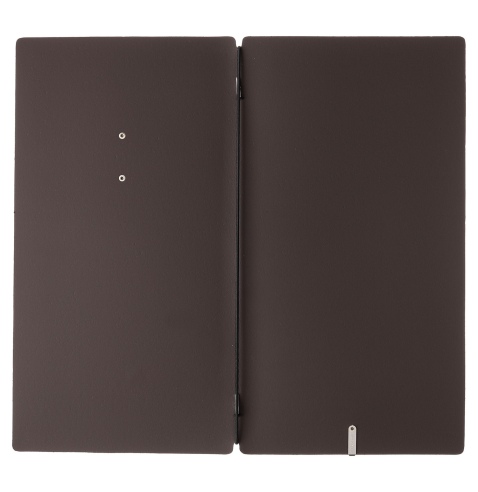 Porta Menu A4 SLIM (17,4x31,8 cm) etichetta METAL "menu" solo elastico nero BICOLOR SABBIA