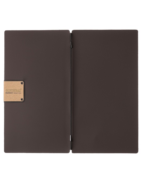 Porta Menu A4 SLIM (17,4x31,8 cm) etichetta PATCH "personalizzata" (minimo 18 pezzi) solo elastico nero BICOLOR SABBIA