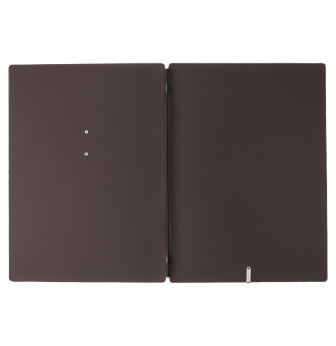 Porta Menu A4 (23,2x31,8 cm) etichetta METAL "menu" solo elastico nero BICOLOR SABBIA