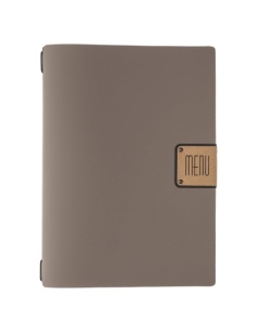 Porta Menu A4 (23,2x31,8 cm) etichetta PATCH "personalizzata" (minimo 18 pezzi) solo elastico nero BICOLOR SABBIA