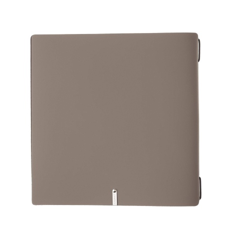 Porta Menu QUADRATO (23x23,1 cm) etichetta METAL "menu" 2 buste (4 facciate) elastico nero BICOLOR SABBIA