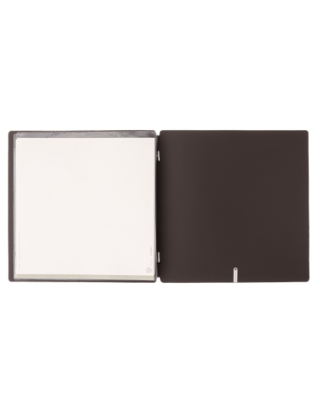 Porta Menu QUADRATO (23x23,1 cm) etichetta METAL "menu" 2 buste (4 facciate) elastico nero BICOLOR SABBIA