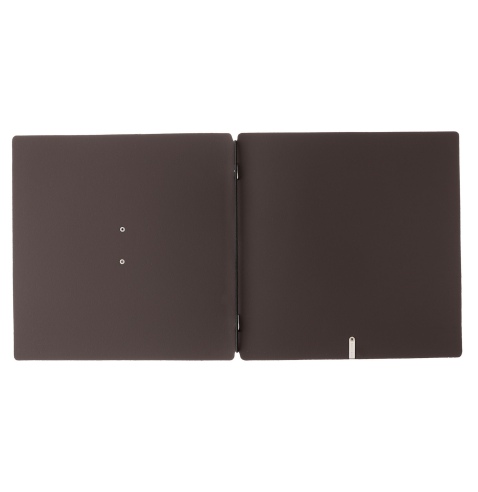 Porta Menu QUADRATO (23x23,1 cm) etichetta METAL "menu" solo elastico nero BICOLOR SABBIA