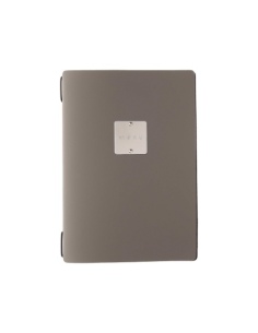 Porta Menu A5 (16,5x23,1 cm) etichetta METAL "personalizzata" (minimo 18 pezzi) cornicetta (4 facciate) elastico nero BICOLOR SA
